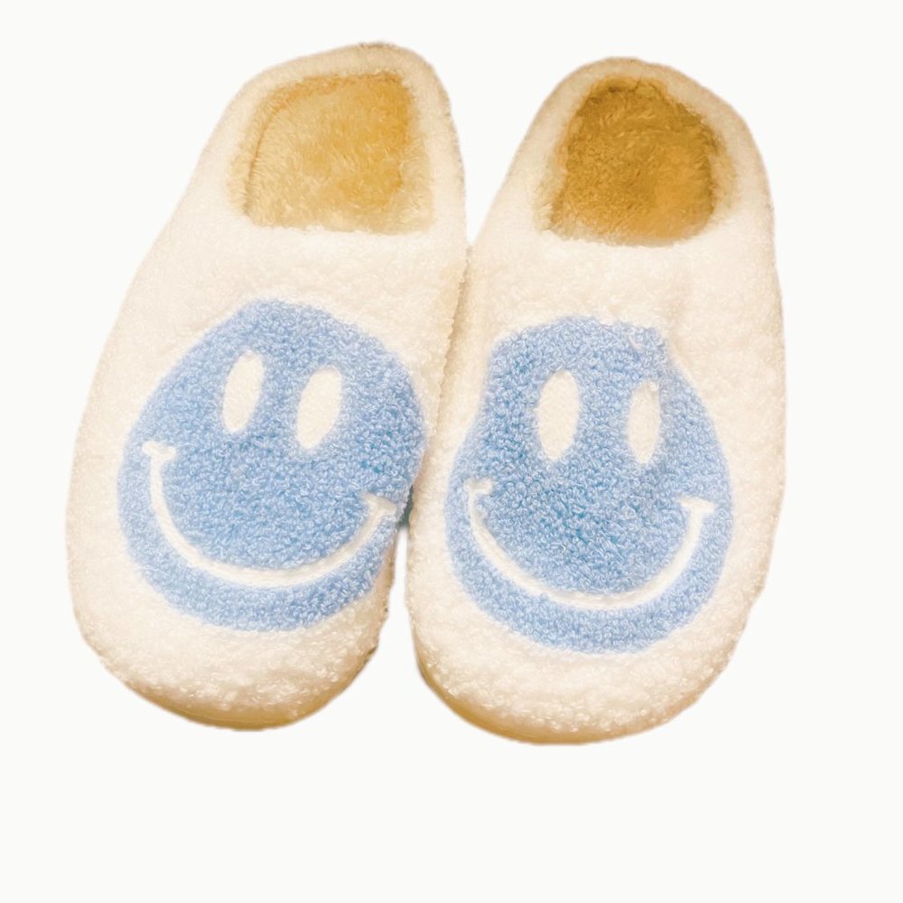 Put On Your Happy Face Slippers NEW - Picture 2 of 2